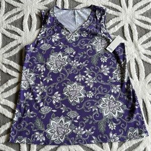 Purple floral tank top